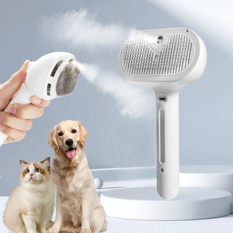 Steam Mist Pet Grooming Brush