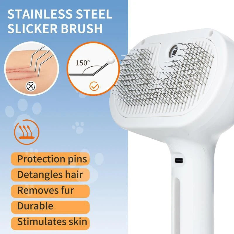 Steam Mist Pet Grooming Brush